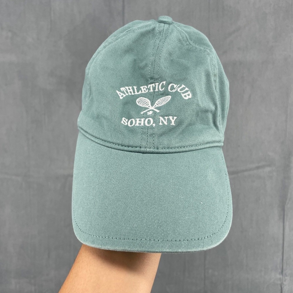 Abercrombie & Fitch Hat Adult Green Athletic Club Soho NY Adjustable Cotton